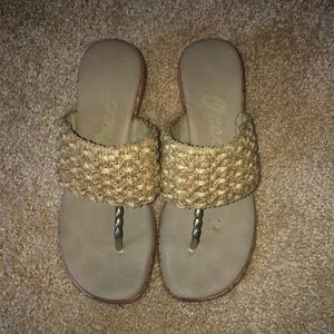 Tan woven sandals